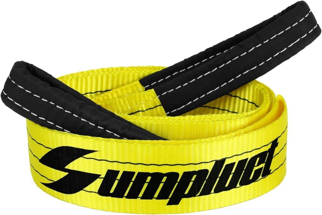 3 inch, 8 Feet Tree Saver, Winch Strap, Tow Strap 30,000 Pound Capacity Recovery Strap,Heavy Duty Tow Straps with Triple Reinforced Loops Emmergency Off Road Towing Rope 3 x 8ft