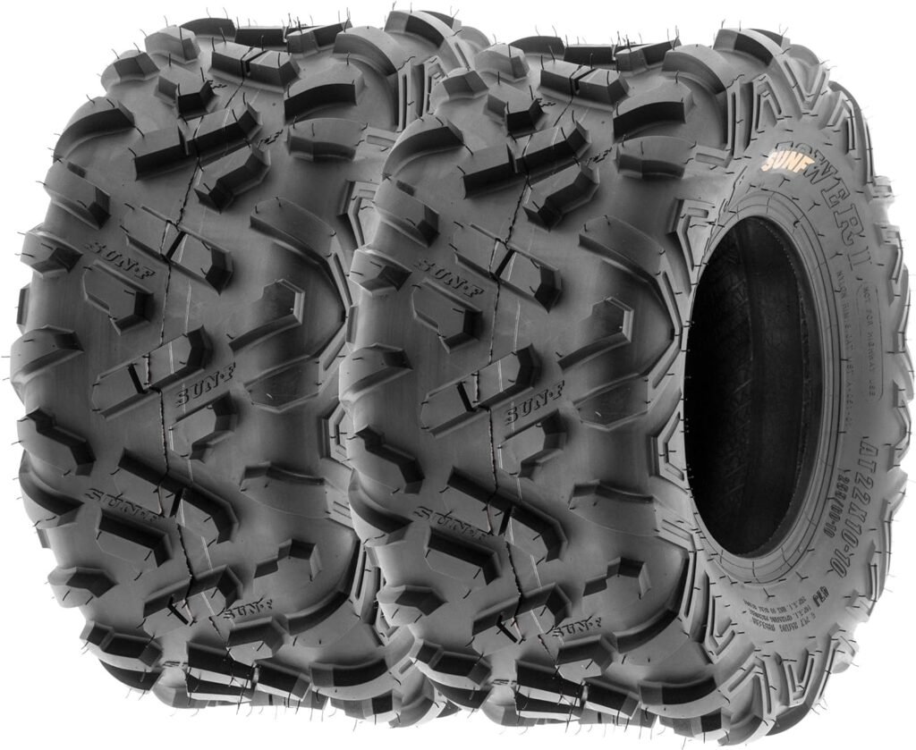 Set of 4 SunF Power.II ATV UTV Tires 19x7-8 Front  19x7-8 Rear, All-Terrain Off Road, 6 PR, A051