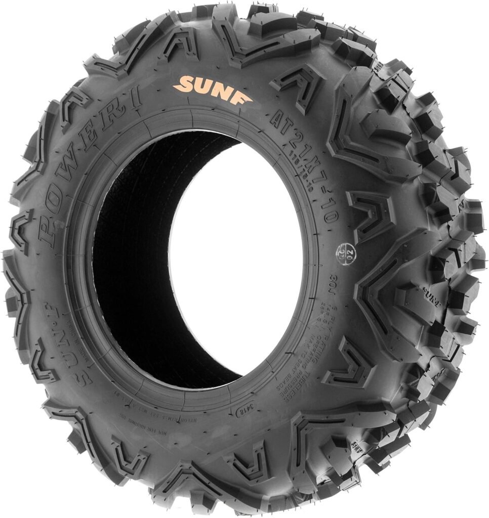 Set of 4 SunF Power.II ATV UTV Tires 19x7-8 Front  19x7-8 Rear, All-Terrain Off Road, 6 PR, A051